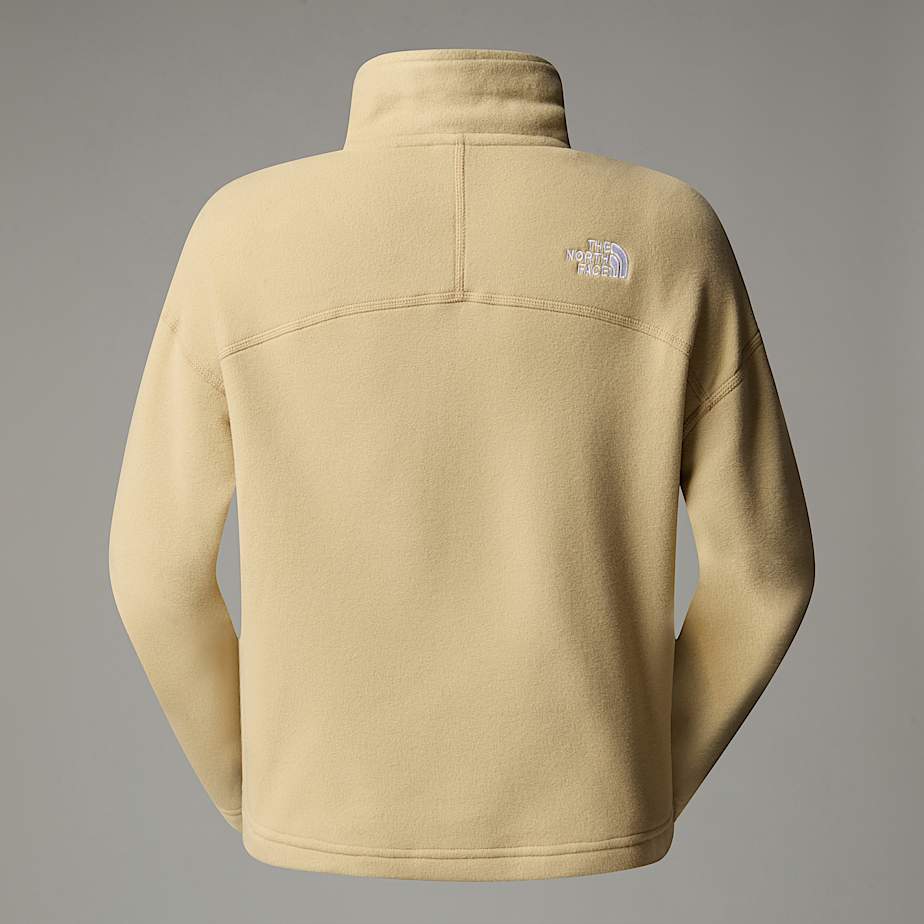 The North Face 100 Glacier Cropped 1/4 Zip Fleece Pullover Dam Khaki | NF0A80P1Z