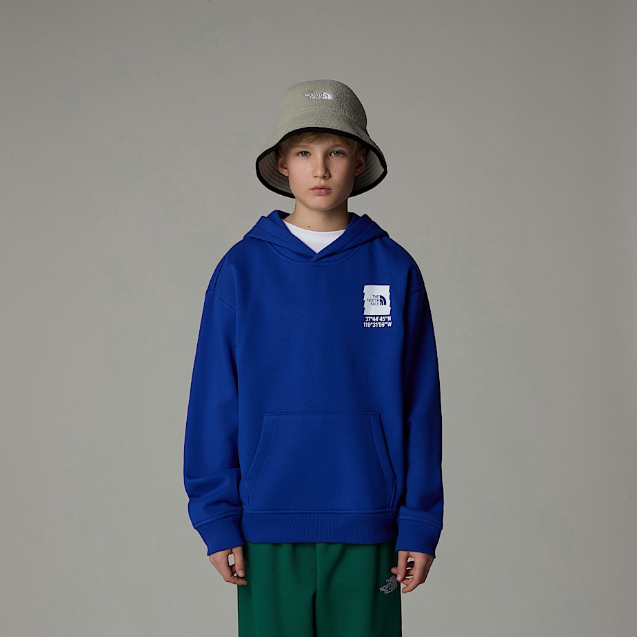 The North Face Coordinates Oversized Graphic Hoodie Barn Blå | NF0A34Y8I