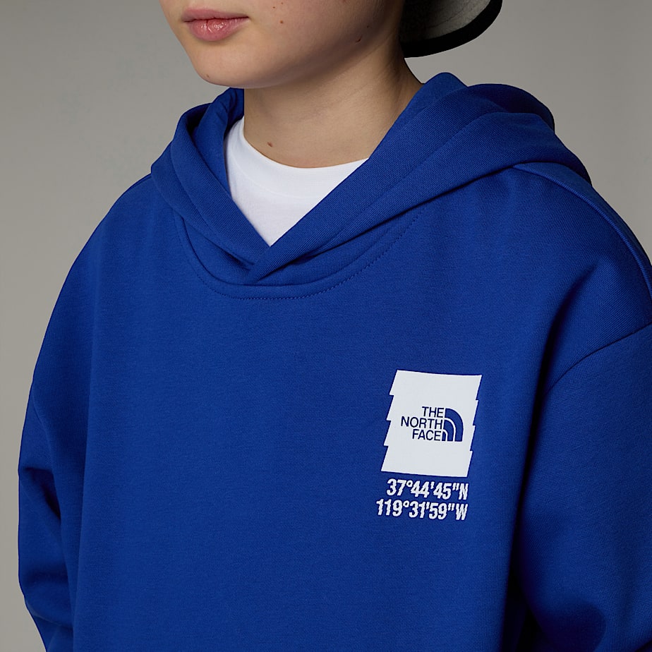 The North Face Coordinates Oversized Graphic Hoodie Barn Blå | NF0A34Y8I