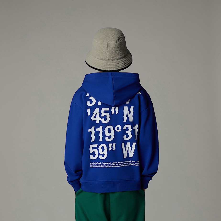 The North Face Coordinates Oversized Graphic Hoodie Barn Blå | NF0A34Y8I