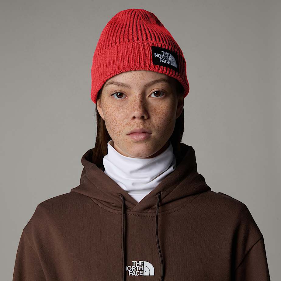 The North Face Logo Box Cuffed Mössa Dam Röda | NF0A19R7S
