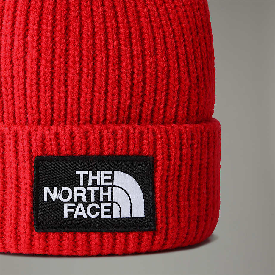 The North Face Logo Box Cuffed Mössa Dam Röda | NF0A19R7S