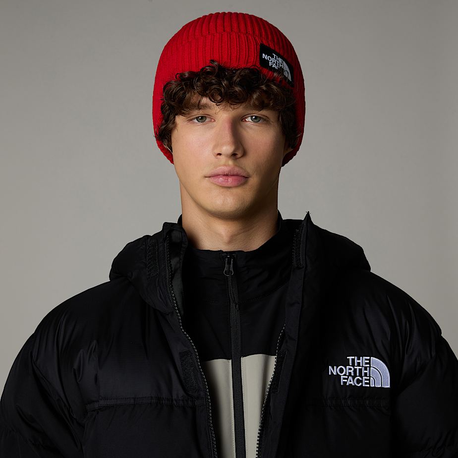 The North Face Logo Box Cuffed Mössa Dam Röda | NF0A19R7S