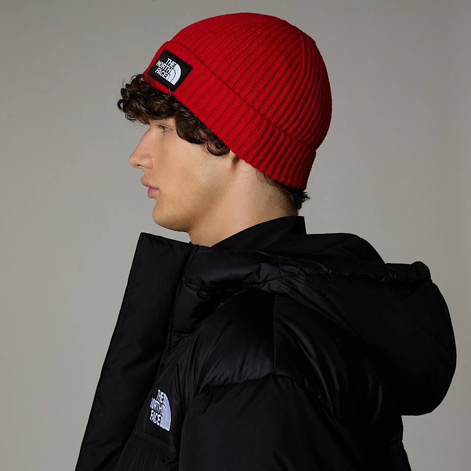 The North Face Logo Box Cuffed Mössa Herr Röda | NF0A42B7D