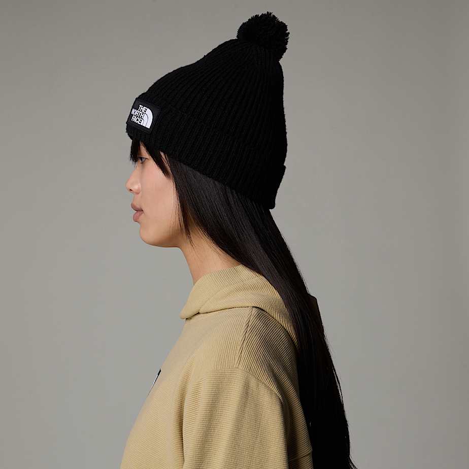 The North Face Logo Box Pom Mössa Dam Svarta | NF0A61C3D