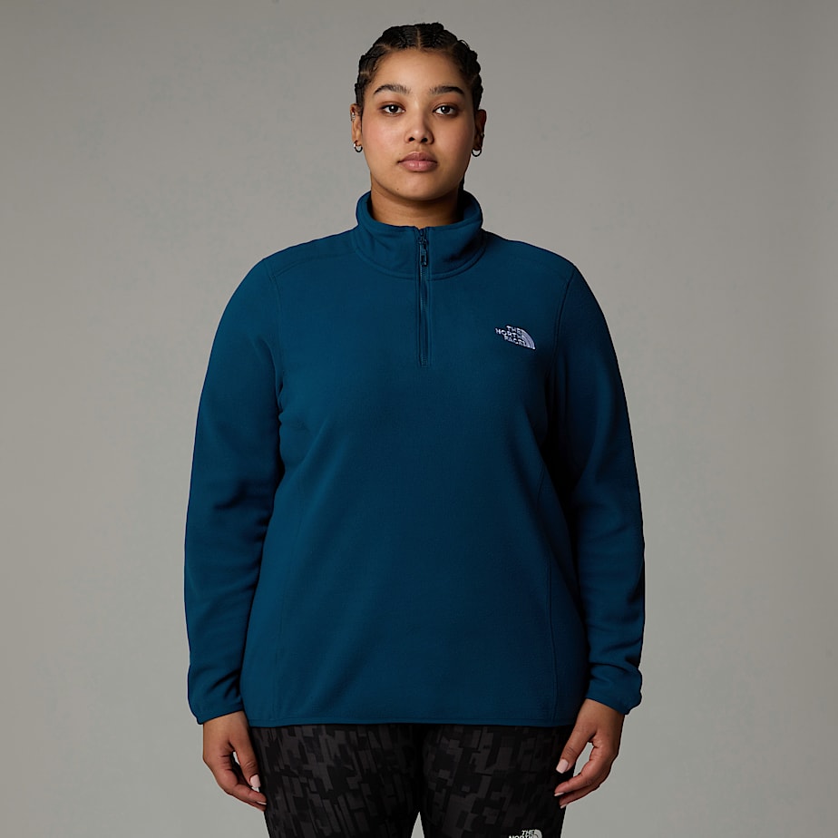 The North Face Plus Size 100 Glacier 1/4 Zip Fleece Pullover Dam Marinblå | NF0A26S1C